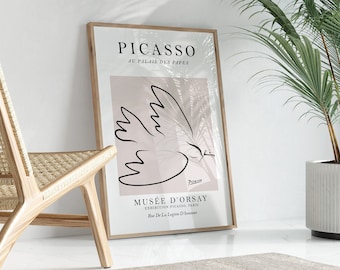 Picasso Print, Dove of Peace, Pablo Picasso Wall Art, Picasso Line Art Print, Gallery Print, Art Exhibition Inspired, Picasso Dove, Peace