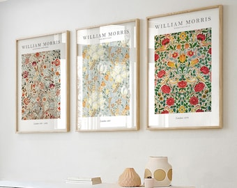 William Morris Set of 3 Art Prints, William Morris Print, William Morris Wall Art, William Morris Gallery Wall Art Prints, Exhibition Art