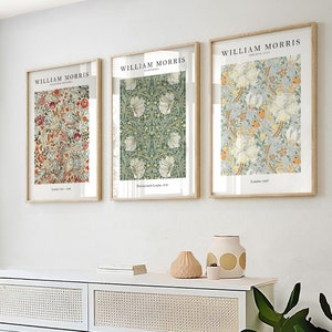 William Morris Set of 3 Art Prints, William Morris Print, William Morris Wall Art, William Morris Gallery Wall Art Prints, Exhibition Art