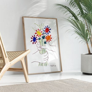 Impresión de Picasso, Impresión de Ramo de Flores de la Paz, Arte Mural de Pablo Picasso, Póster de Exposición, Impresión de Arte de Picasso, Impresión de Galería, Decoración del Hogar