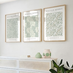 William Morris Set of 3 Art Prints, William Morris Print, William Morris Wall Art, William Morris Gallery Wall Art Prints, Sage Green Prints