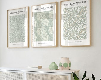 William Morris Set of 3 Art Prints, William Morris Print, William Morris Wall Art, William Morris Gallery Wall Art Prints, Sage Green Prints