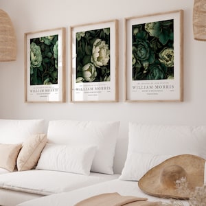 William Morris Set of 3 Art Prints, William Morris Print, William Morris Wall Art, William Morris Gallery Wall Art Prints, Green Prints
