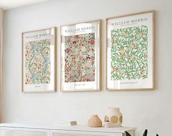 William Morris Set of 3 Art Prints, William Morris Print, William Morris Wall Art, William Morris Gallery Wall Art Prints, Exhibition Art