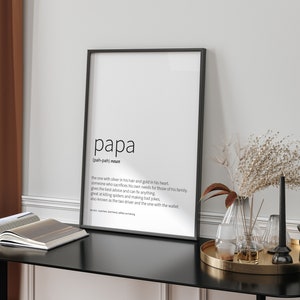 Papa Gifts, Gift for Papa, Papa Definition Print, Gifts for Papa, Papa Christmas Gift, Papa Birthday Gift, Personalised Print