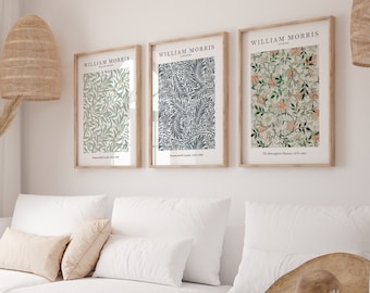 William Morris Set of 3 Art Prints, William Morris Print, William Morris Wall Art, William Morris Gallery Wall Art Prints, Exhibition Art