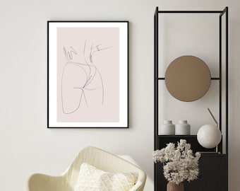 Female Line Art Print for Minimalist Wall Decor