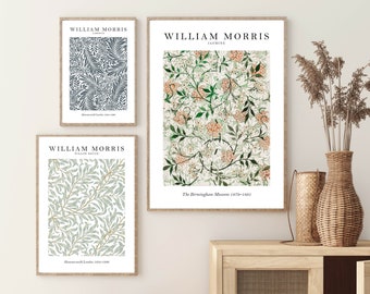 William Morris Set of 3 Art Prints, William Morris Print, William Morris Wall Art, William Morris Gallery Wall Art Prints, Exhibition Art