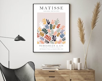 Matisse Cutout Poster, Henri Matisse Exhibition, La Gerbe Art, Henri Matisse Cut Out Print, Papier Decoupes, Berggruen & Cie, Gallery Print