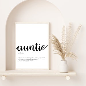 Aunt Gift, Definition Print, Auntie Gifts, Christmas Gift, Gifts For Her
