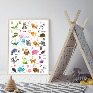 Alphabet Nursery Print, ABC Nursery Wall Art Print, Alphabet Print Kids ...