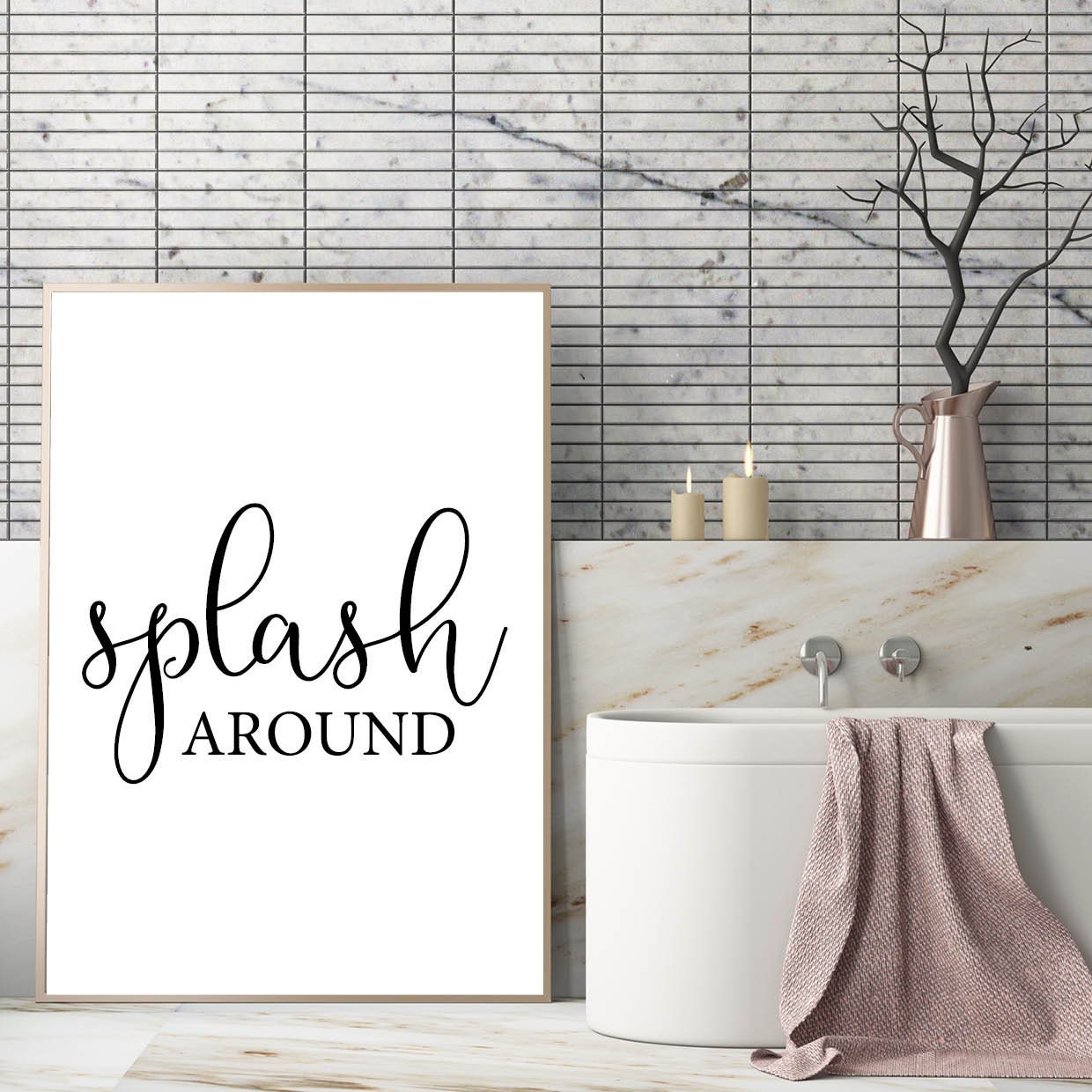 Impresión del baño arte de la pared del baño salpicadura | Etsy