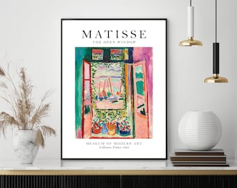 Matisse Open Window Collioure Exhibition Vintage Art Poster Print, Matisse Prints, Gallery Print, Home Decor, Wall Art