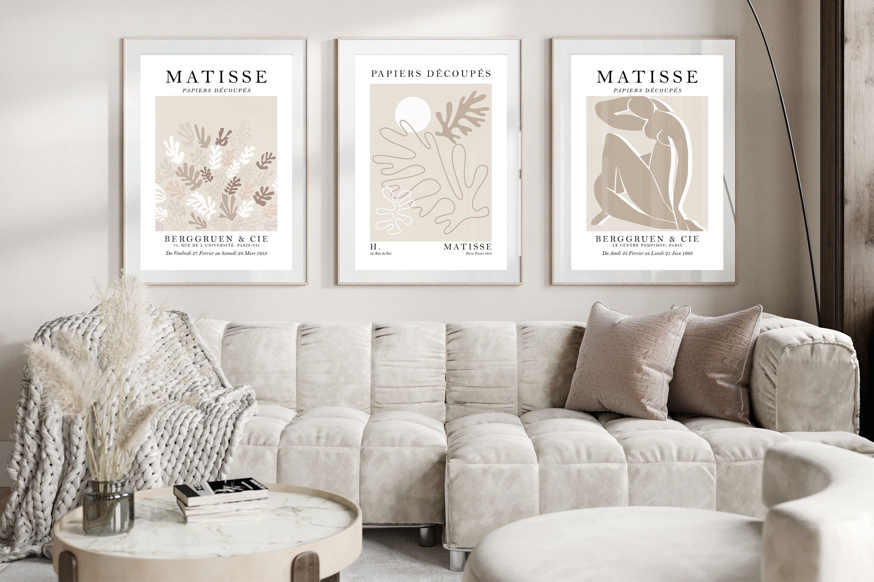 Beige Henri Matisse Wall Art Set of 3 Prints Neutral Home - Etsy UK