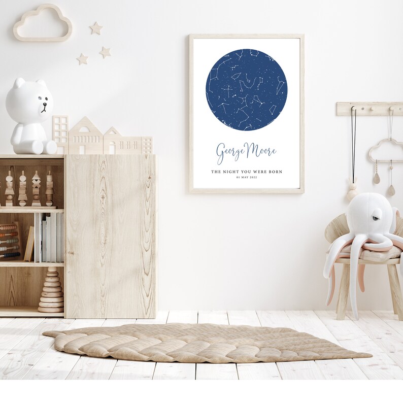 Custom Star Map Print, Night You Were Born, New Baby Gift, Stars the ...