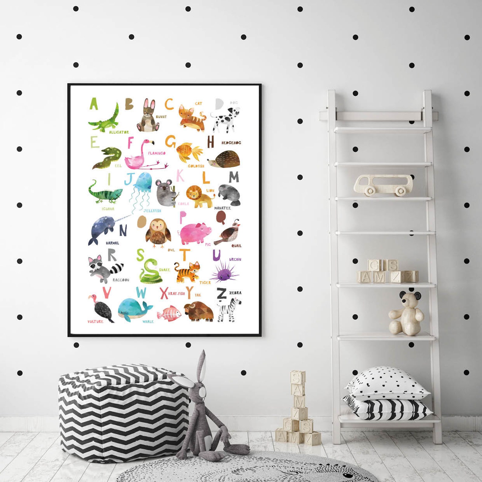 Alphabet Nursery Print ABC Nursery Wall Art Print Alphabet | Etsy