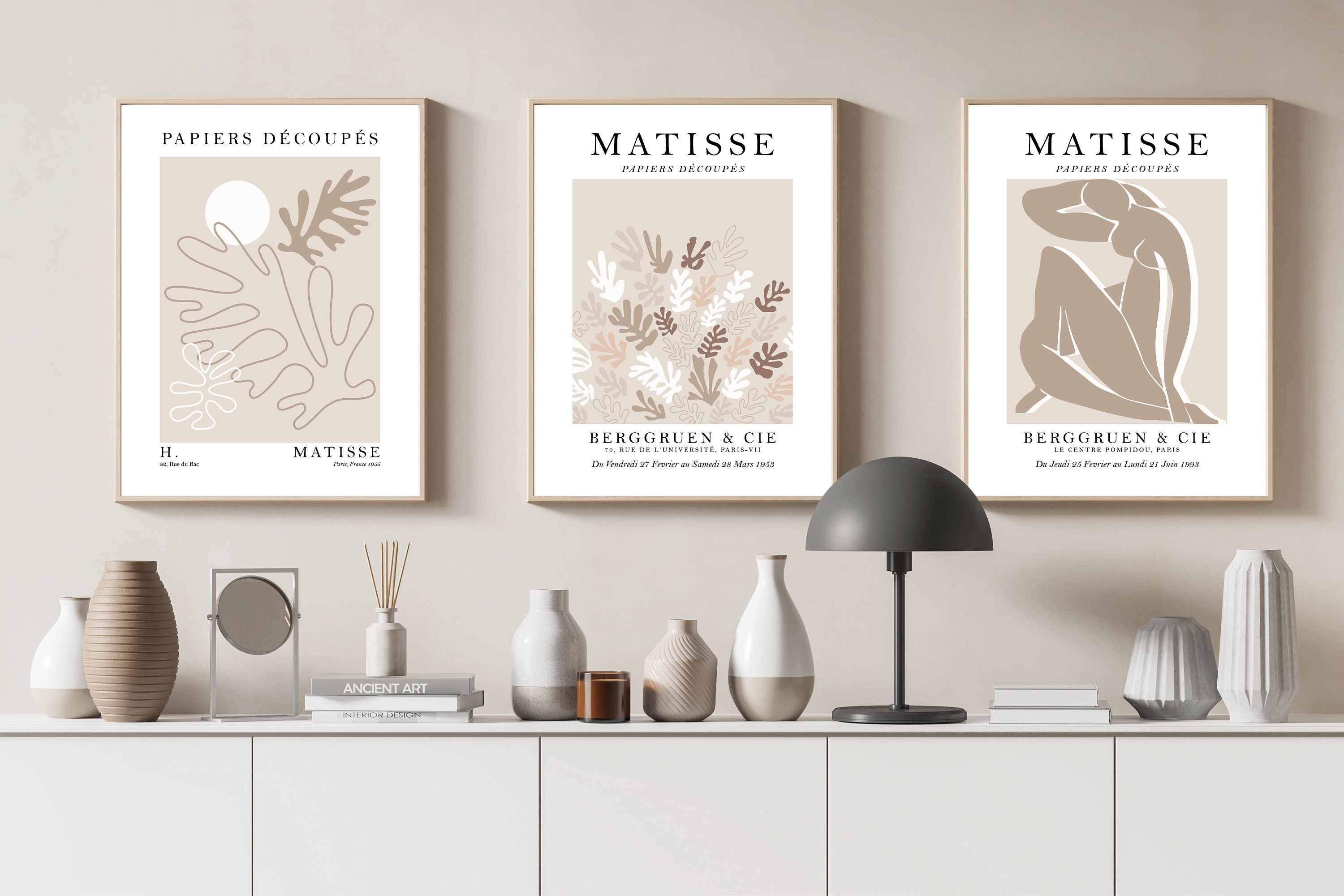 Beige Henri Matisse Wall Art Set of 3 Prints Neutral Home - Etsy UK