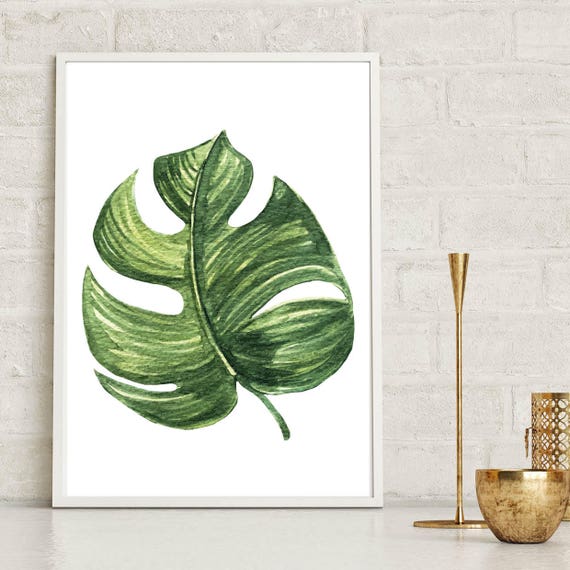 Monstera Leaf Wall Print Tropical Print Home Decor | Etsy