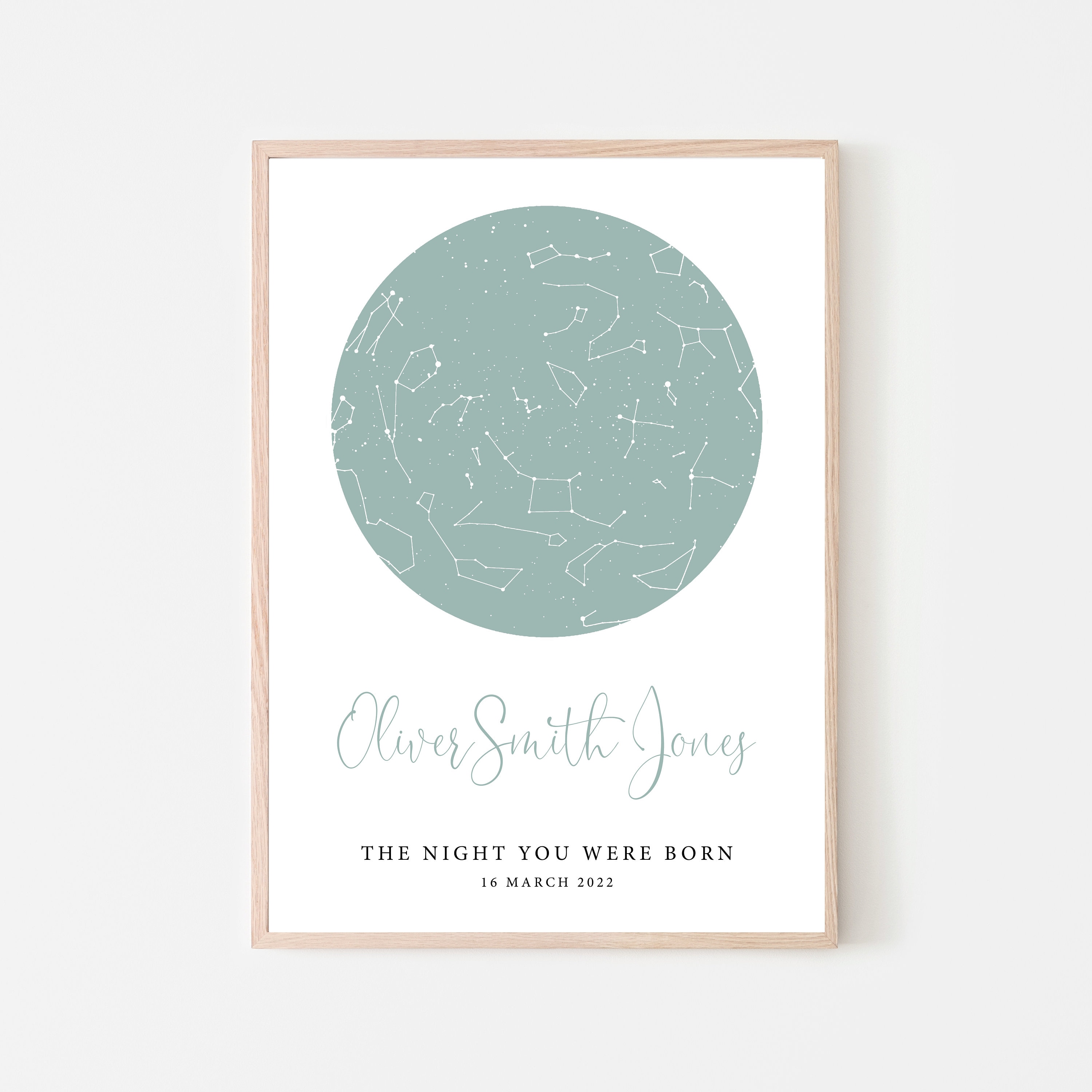 Custom Star Map Print, Night You Were Born, New Baby Gift, Stars the ...