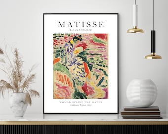Matisse La Japonaise-tryck, Henri Matisse-utställning, Matisse-konstaffisch, Kvinna vid vatten-tryck, Galleritryck, Väggkonst för heminredning