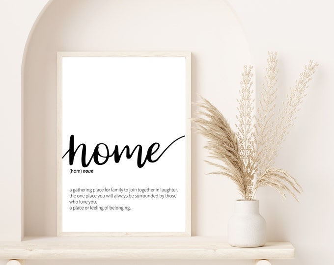 Home Definition Print: Inspirational Quote Wall Art