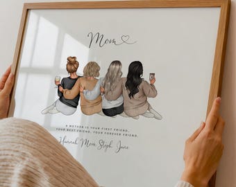Personalized Mum & Daughter Print: Custom Keepsake Gift