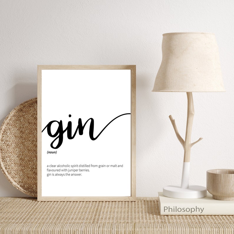 Gin Gin Print Gin Definition Prints Gin Definition Gin Gift Etsy UK