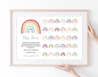 Personalised Teacher Thank You Gift, Teacher Class Gift, Rainbow Teacher Leaving Gifts, End of Term Gift, School Nursery Teacher Gifts