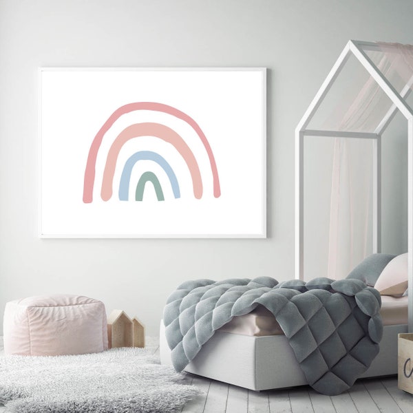 Rainbow Nursery Prints, Rainbow Prints, Wall Art, Rainbow, Boho Nursery, Toddler Prints, Rainbow Girls Room, Nursery Decor, Scandinavian