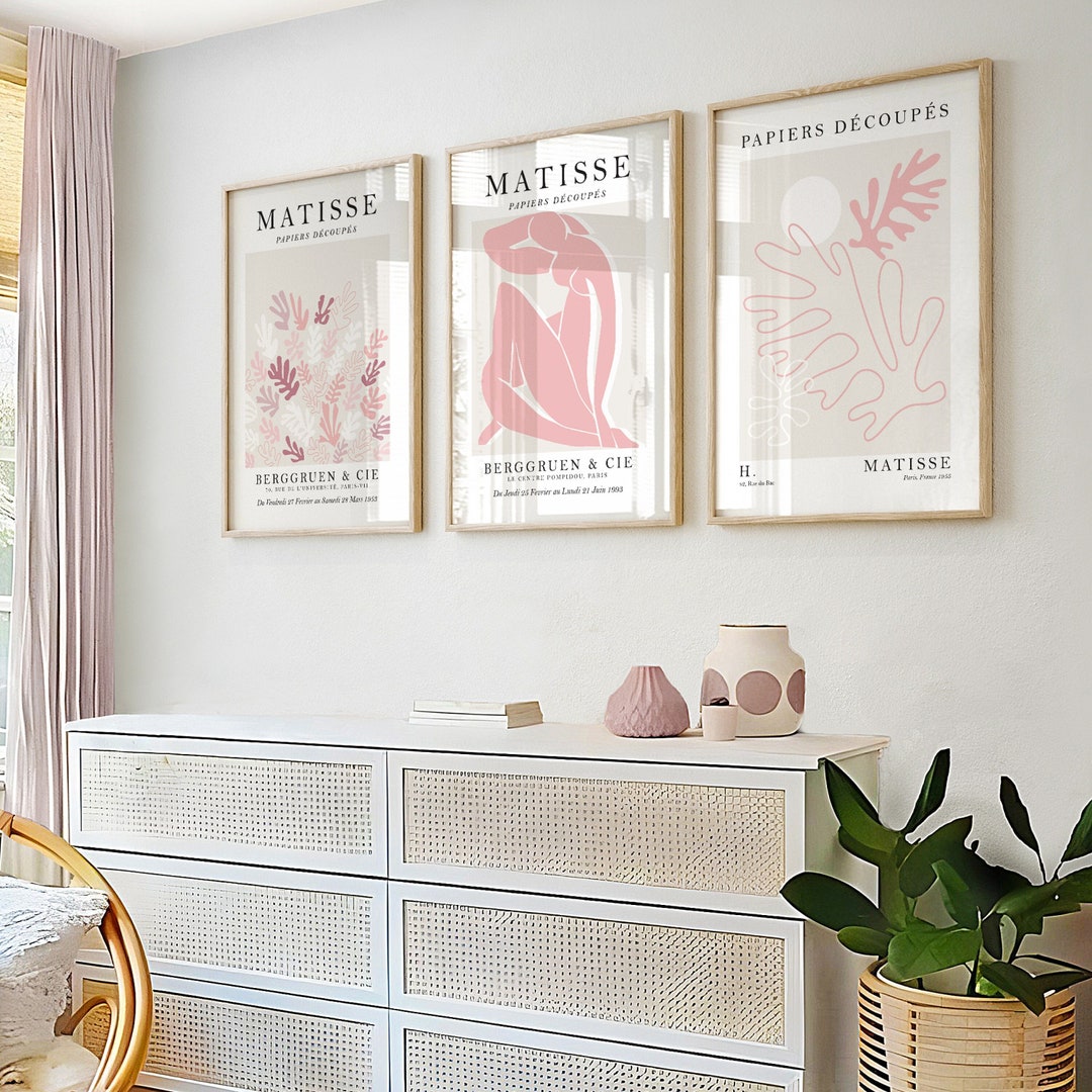 Henri Matisse Wall Art Prints in a Set of 3, Pink Wall Art, Matisse ...