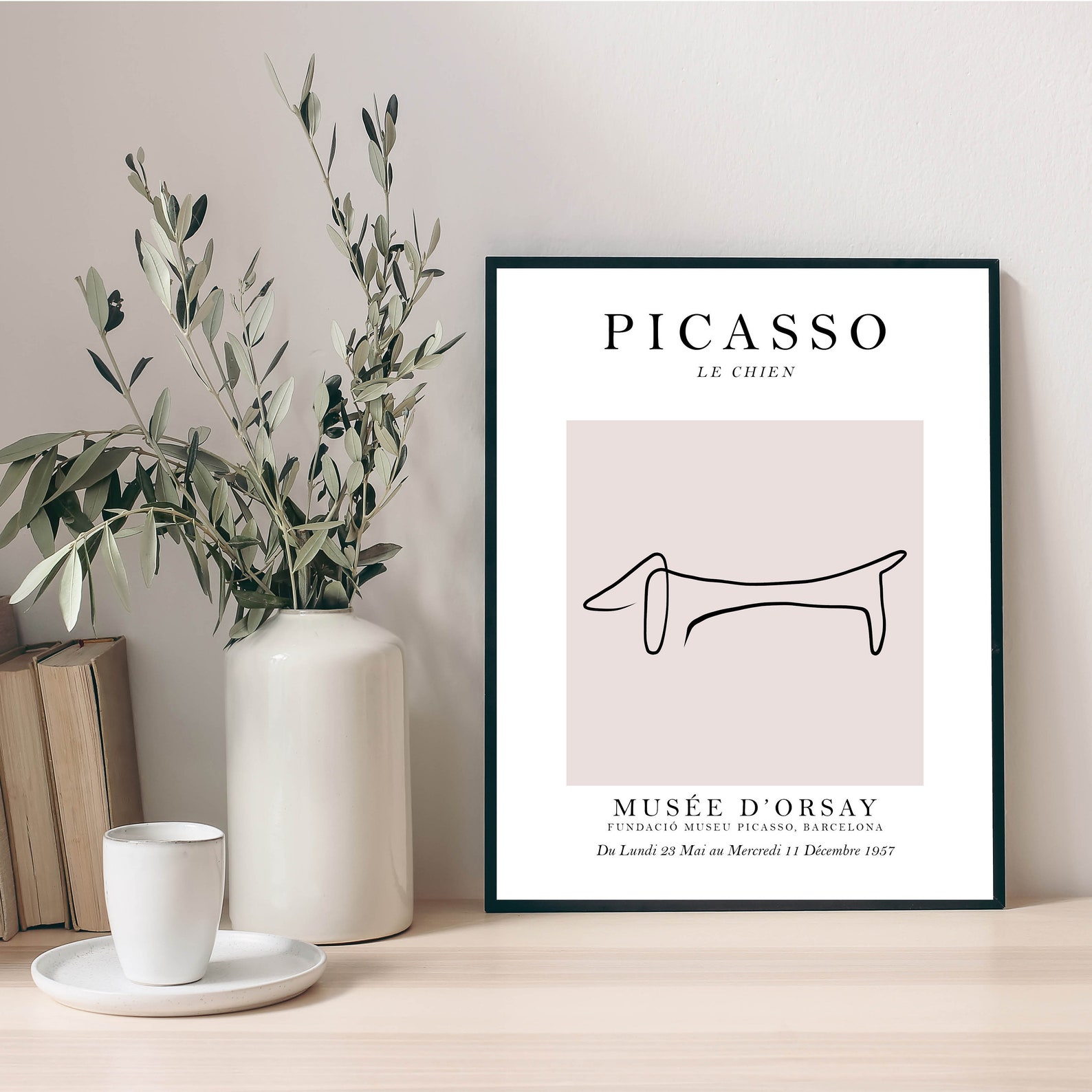 Picasso Print Sausage Dog Print Exhibition Inspired Poster Etsy