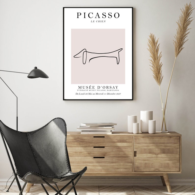 Picasso Print Sausage Dog Print Exhibition Inspired Poster Etsy