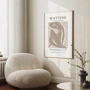 Beige Henri Matisse Wall Art Set of 3 Prints, Neutral Home Decor, Brown ...