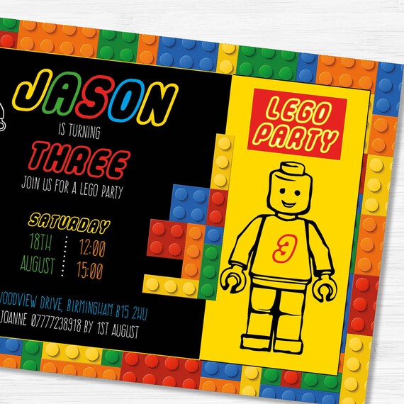 Invitation D Anniversaire Lego Invitations De Partie De Etsy