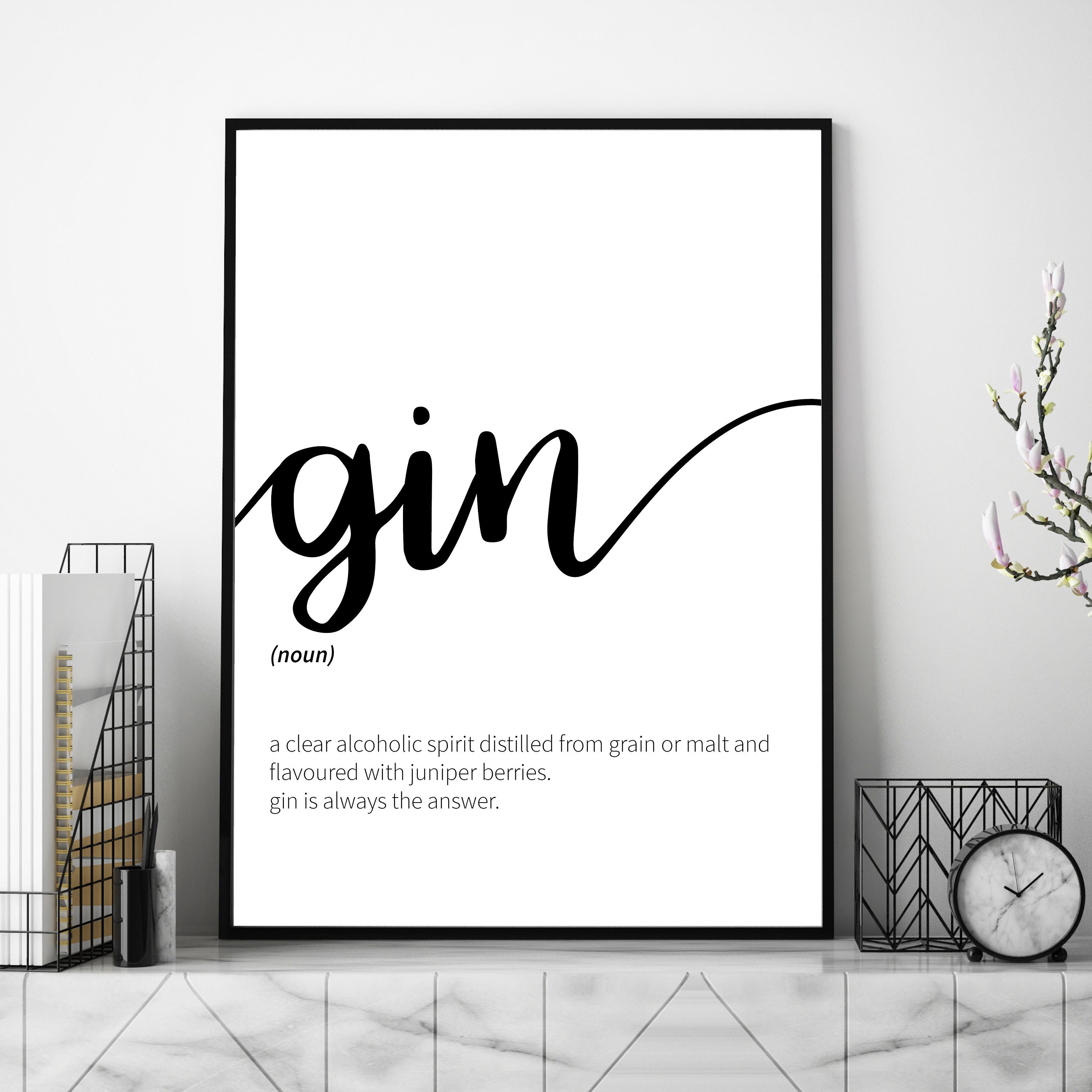 Gin Gin Print Gin Definition Prints Gin Definition Gin Gift Etsy UK