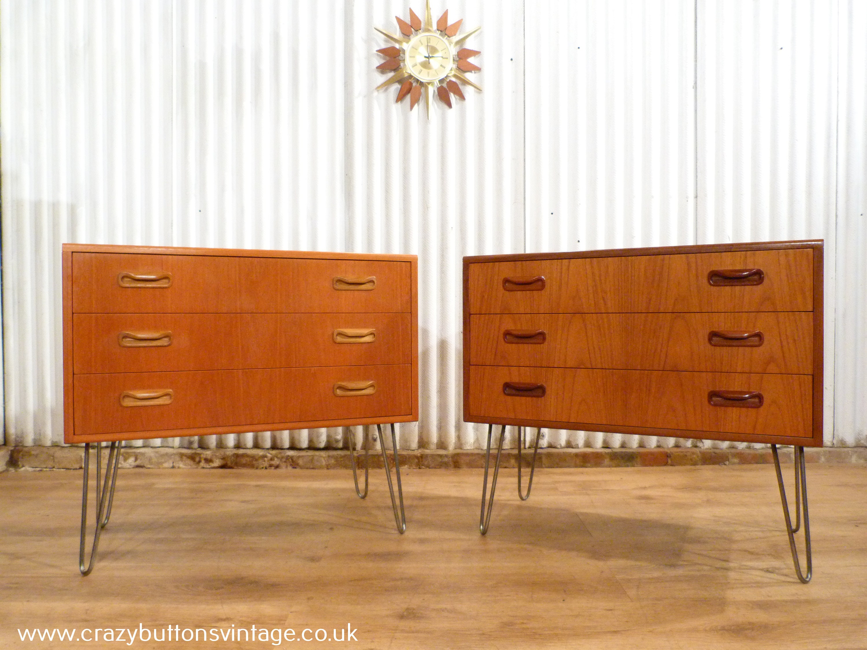 G Plan Fresco Pair Of Teak Chest Of Drawers On Hairpin Legs Etsy