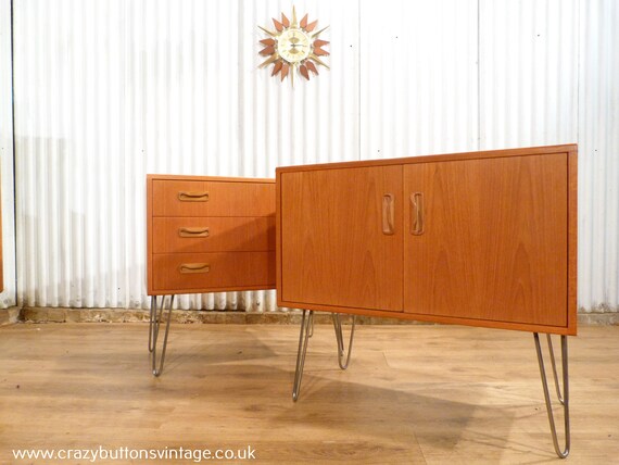 G Plan Fresco Pair Cupboard And Chest Of Drawers On Hairpin Etsy