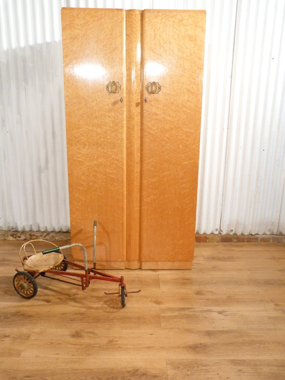 Birds Eye Maple Art Deco Gentlemans Compactum Wardrobe Etsy