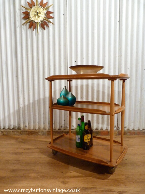 Ercol Windsor Blonde Drinks Cocktail Tea Trolley Etsy