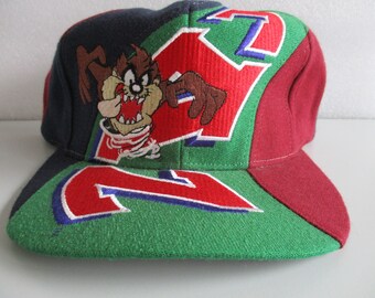 Taz Tasmanian Devil vintage snapbackcap sombrero tornado diapositiva Looney Tunes raro !!