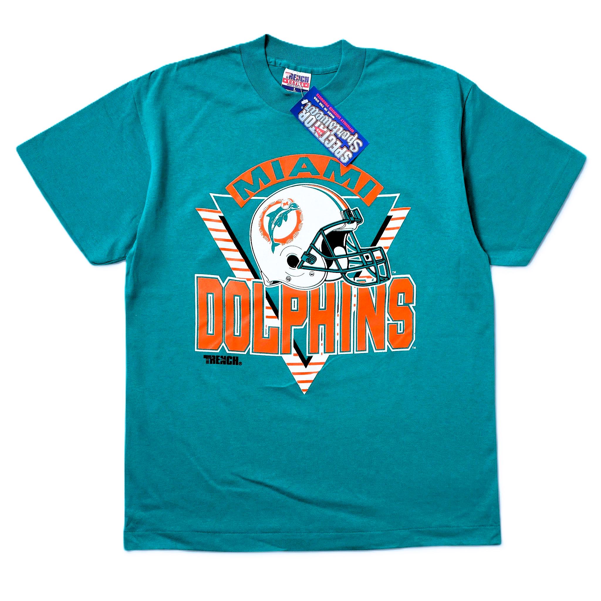 Miami Dolphins Vintage Nfl Football T Shirt by Trench Made Miami Dolphins Vintage Nfl Football T Shirt by Trench Made
