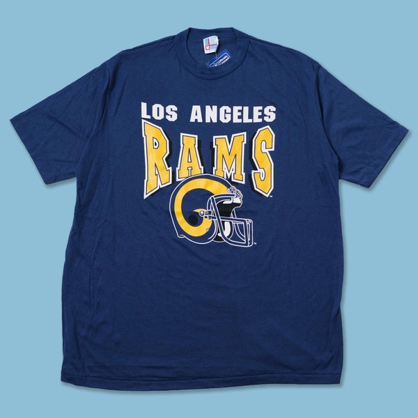 Los Angeles Rams NFL Football vintage nfl bedrukt t-shirt van Garan gemaakt in de VS Grote maten nieuw met tags deadstock