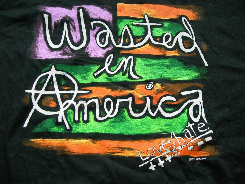 Love/hate Waisted in America Band Tshirt 1992 Under License Etsy