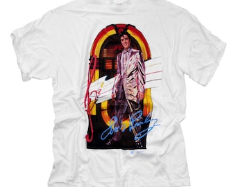 Elvis Presley the King vintage  white t shirt with jukebox