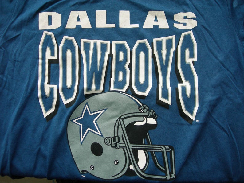 Dallas Cowboys Football Nfl Vintage Script Logo T Shirt Made - Etsy