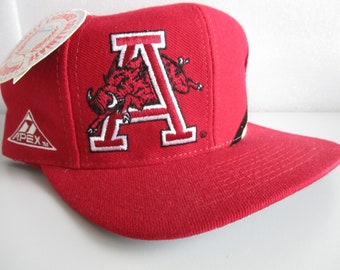 Arkansas Razorbacks vintage snapback cap new with tags made in the 90's by Apex One