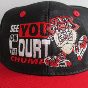 Taz Tasmanian Devil  see you on the court snapbackcap hat by fresh caps inc a Drew Pearson Company 1996