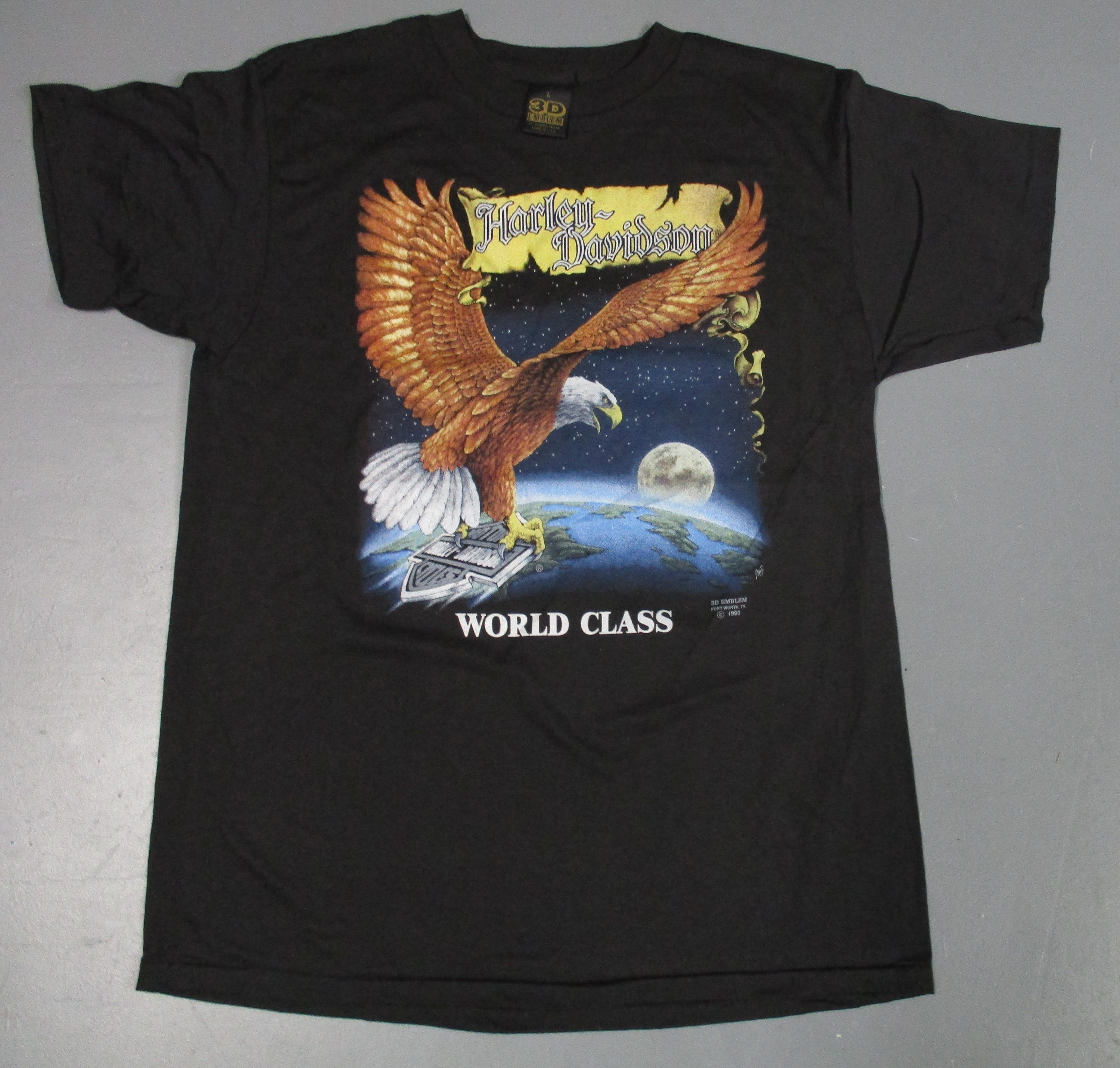 3D Emblem Vintage Harley Davidson Black T-shirt World Class 3D Emblem Vintage Harley Davidson Black T-shirt World Class