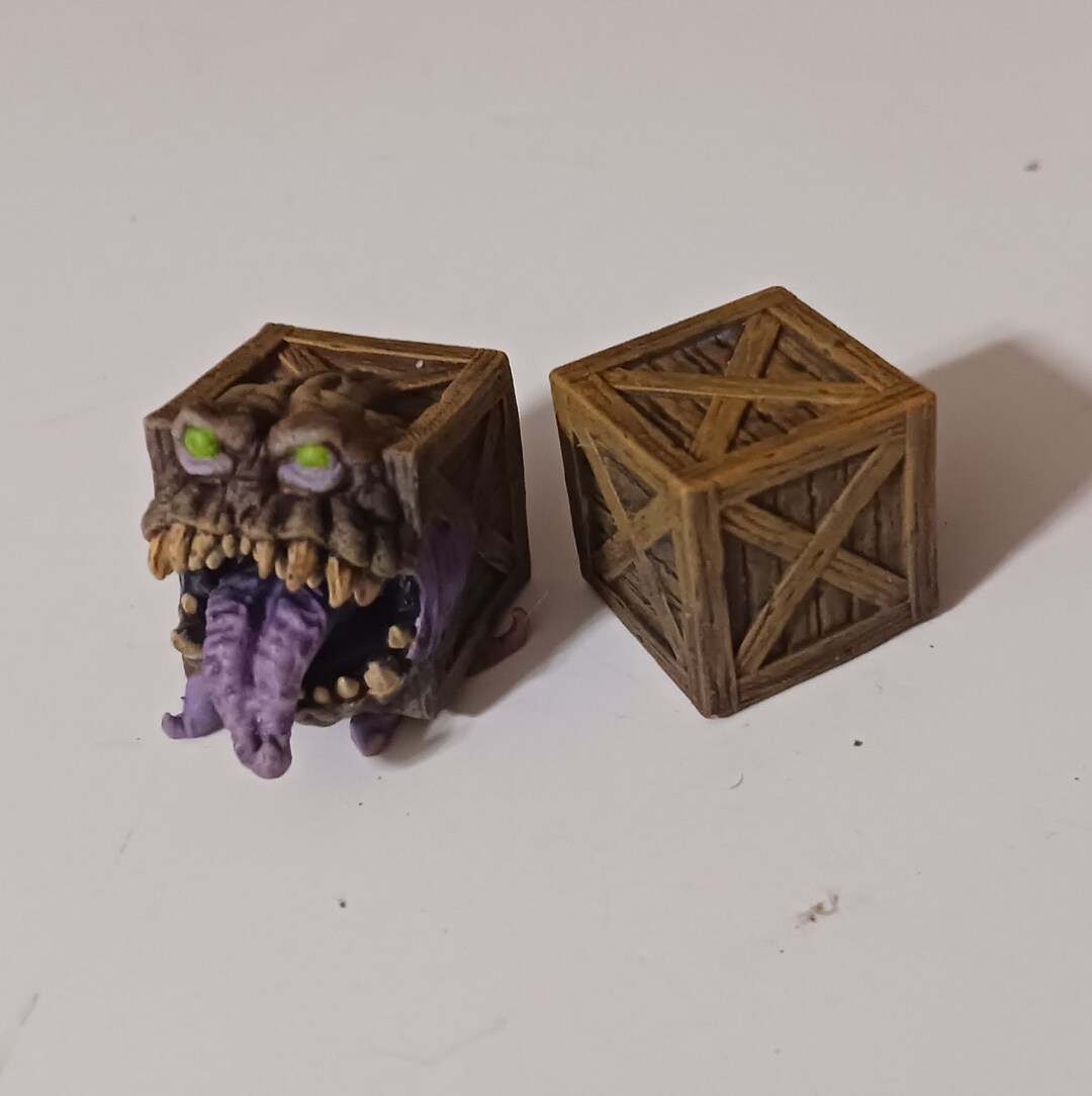 Mimic Crate Miniature SET Hand Painted Dungeons & Dragons 5E Etsy