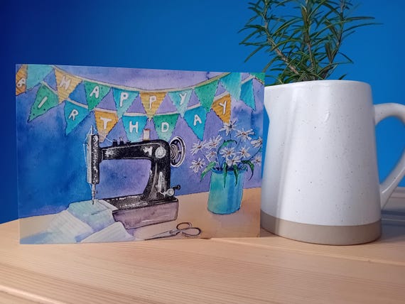 Sewing Bee Birthday Greetings Card